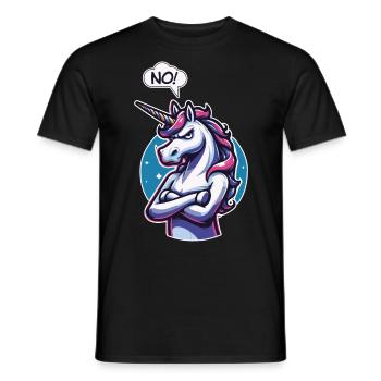 NON! Paresseux Fatigué Somnolent Sieste Sarcastique Licorne - T-shirt homme - noir - Devant - AI Model Male 178 light (178cm)