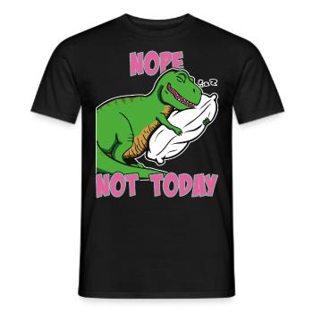 Nein, nicht heute, faules Nickerchen, schlafendes T-Rex-Mädchen - Männer T-Shirt - Schwarz - Vorne - AI Model Male 178 light (178cm)
