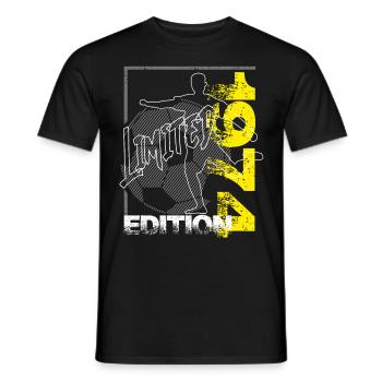 Édition limitée 1974 Édition limitée Football - T-shirt homme - noir - Devant - AI Model Male 178 light (178cm)