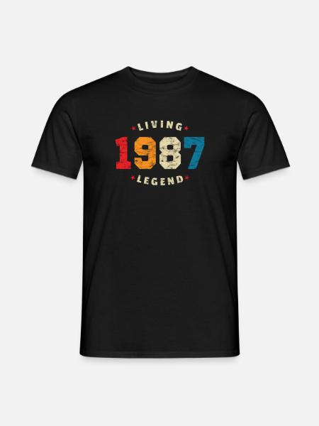 1987 Birthday Retro Living Legend - Men's T-Shirt - black