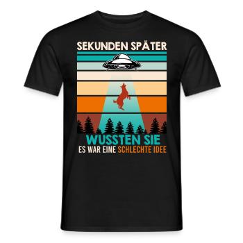 Malinois SEKUNDEN SPÄTER WUSSTEN Aliens Lustiges - Männer T-Shirt - Schwarz - Vorne - AI Model Male 178 light (178cm)