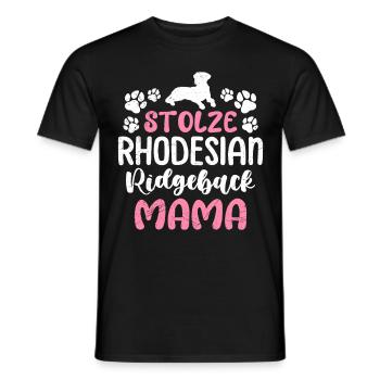 Ridgeback STOLZE RHODESIAN RIDGEBACK MAMA - Männer T-Shirt - Schwarz - Vorne - AI Model Male 178 light (178cm)