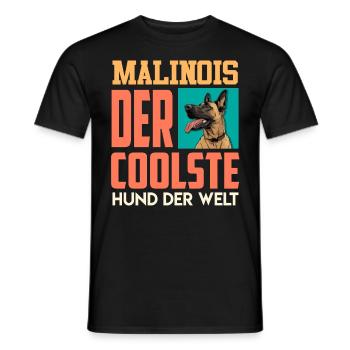 Malinois Der COOLSTE HUND DER WELT Belgischer - Männer T-Shirt - Schwarz - Vorne - AI Model Male 178 light (178cm)