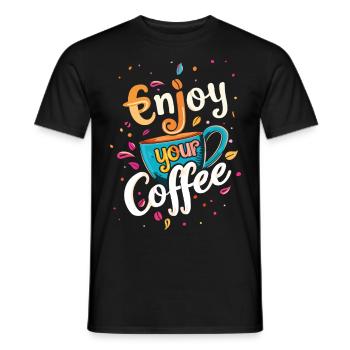 Coffee, Coffee Lover, Coffee Cup, Caffeine, Drink - Men's T-Shirt - black - Front - AI Model Male 178 light (178cm)