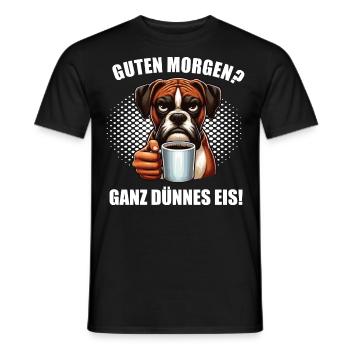 Guten Morgen ganz dünnes Eis Boxer Boxerhalter - Männer T-Shirt - Schwarz - Vorne - AI Model Male 178 light (178cm)