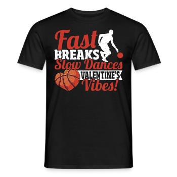 Couple de la Saint-Valentin de joueur de basket-ball - T-shirt homme - noir - Devant - AI Model Male 178 light (178cm)
