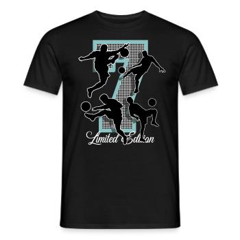 7th Birthday Football - Men's T-Shirt - black - Front - AI Model Male 178 light (178cm)