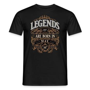 1997 May Born Birthday Year of Birth - Men's T-Shirt - black - Front - AI Model Male 178 light (178cm)