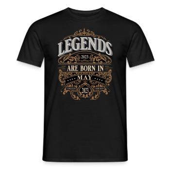 2023 Mai Naissance Anniversaire Année de naissance - T-shirt homme - noir - Devant - AI Model Male 178 light (178cm)