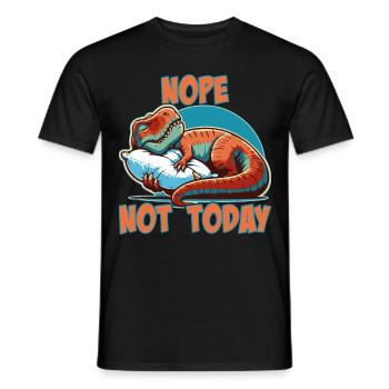 Nein, nicht heute, faules Nickerchen, schlafendes T-Rex-Mädchen - Männer T-Shirt - Schwarz - Vorne - AI Model Male 178 light (178cm)