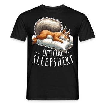 Official Sleepshirt Napping Sleeping Squirrel - Men's T-Shirt - black - Front - AI Model Male 178 light (178cm)