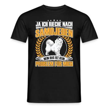 I smell like Samoyed sled dog - Men's T-Shirt - black - Front - AI Model Male 178 light (178cm)