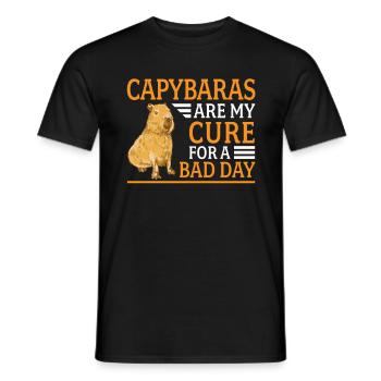 Capybara me guérit Amérique du Sud Capybara - T-shirt homme - noir - Devant - AI Model Male 178 light (178cm)