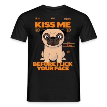 Carlin, embrasse-moi avant que je te donne un coup de langue - T-shirt homme - noir - Devant - AI Model Male 178 light (178cm)
