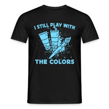 Artist Painter Graphic Play With The Colors Gift - Men's T-Shirt - black - Front - AI Model Male 178 light (178cm)