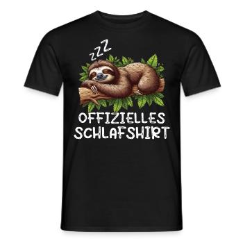 Offizielles Schlafshirt Faultier Faultierliebhaber - Männer T-Shirt - Schwarz - Vorne - AI Model Male 178 light (178cm)