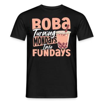 Chai Tee Schwarzer Tee Eistee Boba Tee - Männer T-Shirt - Schwarz - Vorne - AI Model Male 178 light (178cm)