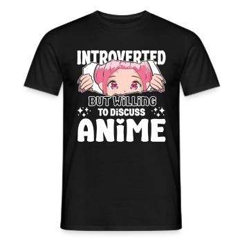 Introverted Discuss Anime Japanese Anime Manga - Men's T-Shirt - black - Front - AI Model Male 178 light (178cm)