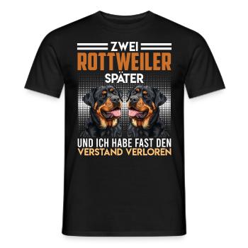 Rottie Besitzer ZWEI ROTTWEILER SPÄTER Lustiges - Männer T-Shirt - Schwarz - Vorne - AI Model Male 178 light (178cm)