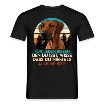 Rhodesian Ridgeback Lustig FÜR JEDEN BISSEN - Männer T-Shirt - Schwarz - Vorne - AI Model Male 178 light (178cm)