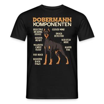 DOBERMANN KOMPONENTEN Anatomie Doberman - Männer T-Shirt - Schwarz - Vorne - AI Model Male 178 light (178cm)