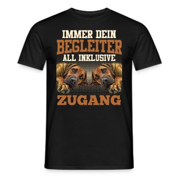 Rhodesian Ridgeback IMMER DEIN BEGLEITER Lustiges - Männer T-Shirt - Schwarz - Vorne - AI Model Male 178 light (178cm)