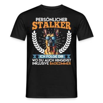 Malinois PERSÖNLICHER STALKER INKLUSIVE BAD - Männer T-Shirt - Schwarz - Vorne - AI Model Male 178 light (178cm)