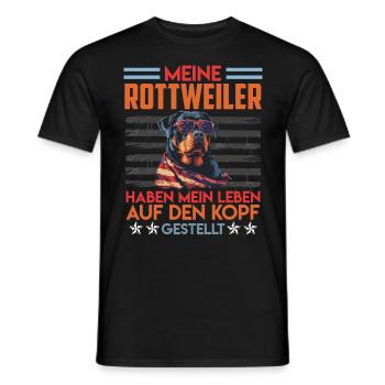 Rottie Besitzer MEINE ROTTWEILER HABEN MEIN LEBEN - Männer T-Shirt - Schwarz - Vorne - AI Model Male 178 light (178cm)