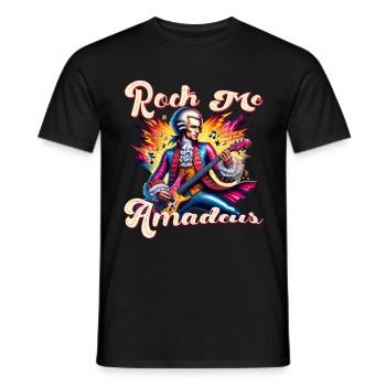 Rock Me Amadeus: Klassischer - Männer T-Shirt - Schwarz - Vorne - AI Model Male 178 light (178cm)