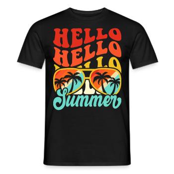 Hello Summer - Men's T-Shirt - black - Front - AI Model Male 178 light (178cm)