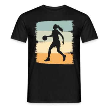 basketball women's basketball player basketball - Men's T-Shirt - black - Front - AI Model Male 178 light (178cm)
