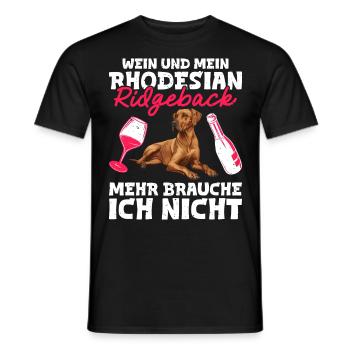 Ridgeback Besitzer WEIN UND MEIN RHODESIAN - Männer T-Shirt - Schwarz - Vorne - AI Model Male 178 light (178cm)