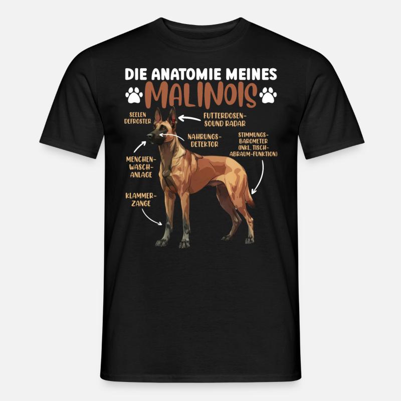 ANATOMIE MEINES MALINOIS Belgischer Schäferhund - Männer T-Shirt - Schwarz
