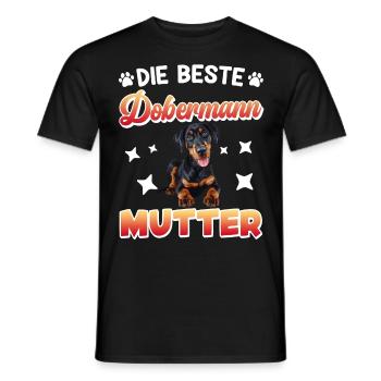 Doberman Frauen BESTE DOBERMANN MUTTER Lustiges - Männer T-Shirt - Schwarz - Vorne - AI Model Male 178 light (178cm)