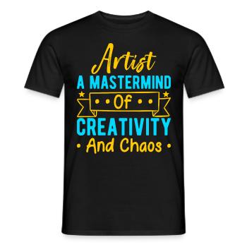 Funny Art Painter Artist Creativity And Chaos - Männer T-Shirt - Schwarz - Vorne - AI Model Male 178 light (178cm)