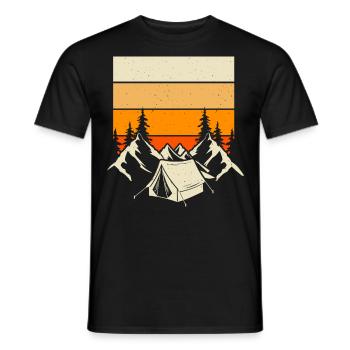 Tentes de camping - T-shirt homme - noir - Devant - AI Model Male 178 light (178cm)