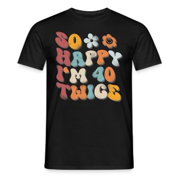 80. Geburtstag Lustiger Spruch - Männer T-Shirt - Schwarz - Vorne - AI Model Male 178 light (178cm)
