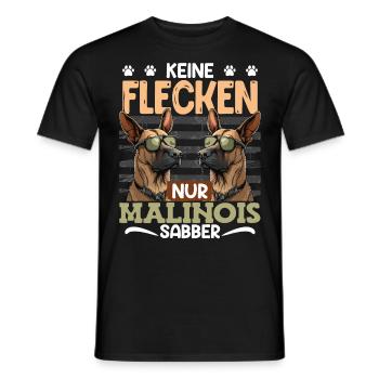 Schäferhund KEINE FLECKEN MALINOIS SABBER Lustiges - Männer T-Shirt - Schwarz - Vorne - AI Model Male 178 light (178cm)