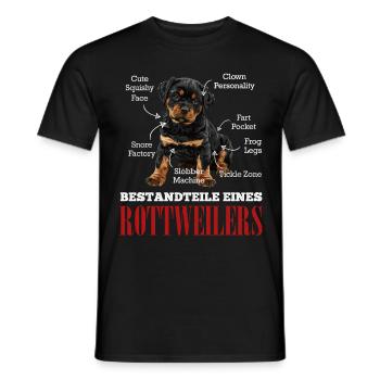 Rottie BESTANDTEILE EINES ROTTWEILERS Lustiges - Männer T-Shirt - Schwarz - Vorne - AI Model Male 178 light (178cm)