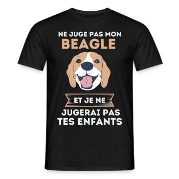 Ne juge pas mon beagle - T-shirt homme - noir - Devant - AI Model Male 178 light (178cm)