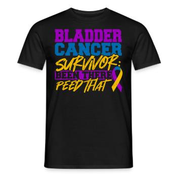 Bladder Cancer Survivor Ribbon Chemo Fight for Dad - Men's T-Shirt - black - Front - AI Model Male 178 light (178cm)