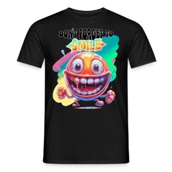 Dont Forget to Smile. Joy, happiness, positivity, - Men's T-Shirt - black - Front - AI Model Male 178 light (178cm)