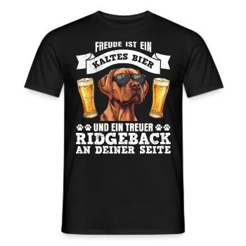 Ridgeback FREUDE IST EIN KALTES BIER UND EIN - Männer T-Shirt - Schwarz - Vorne - AI Model Male 178 light (178cm)