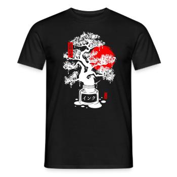 Japanische Bonsai-Tinte - Weiß - Männer T-Shirt - Schwarz - Vorne - AI Model Male 178 light (178cm)