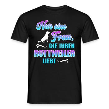 Rottweiler Besitzerin NUR EINE FRAU DIE ROTTWEILER - Männer T-Shirt - Schwarz - Vorne - AI Model Male 178 light (178cm)