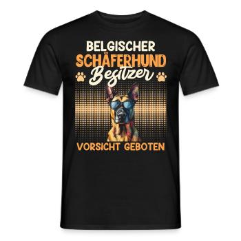 BELGISCHER SCHÄFERHUND BESITZER VORSICHT GEBOTEN - Männer T-Shirt - Schwarz - Vorne - AI Model Male 178 light (178cm)