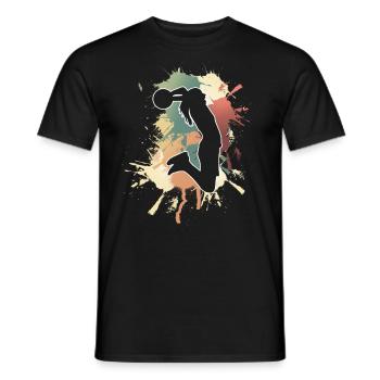 basketball women's basketball player basketball - Men's T-Shirt - black - Front - AI Model Male 178 light (178cm)