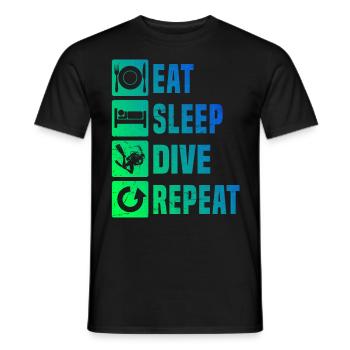 Plongée Plongeur Scuba Diver Hommes Plongée Libre - T-shirt homme - noir - Devant - AI Model Male 178 light (178cm)