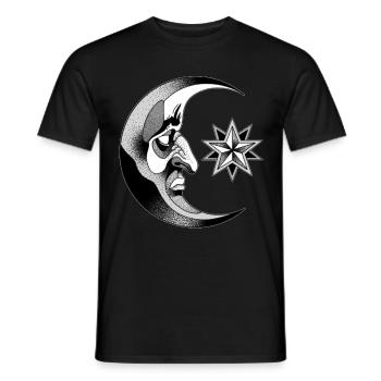 Mond - Männer T-Shirt - Schwarz - Vorne - AI Model Male 178 light (178cm)