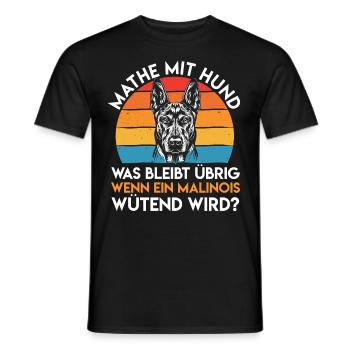 Belgischer Schäferhund MATHE MIT HUND Lustiges - Männer T-Shirt - Schwarz - Vorne - AI Model Male 178 light (178cm)